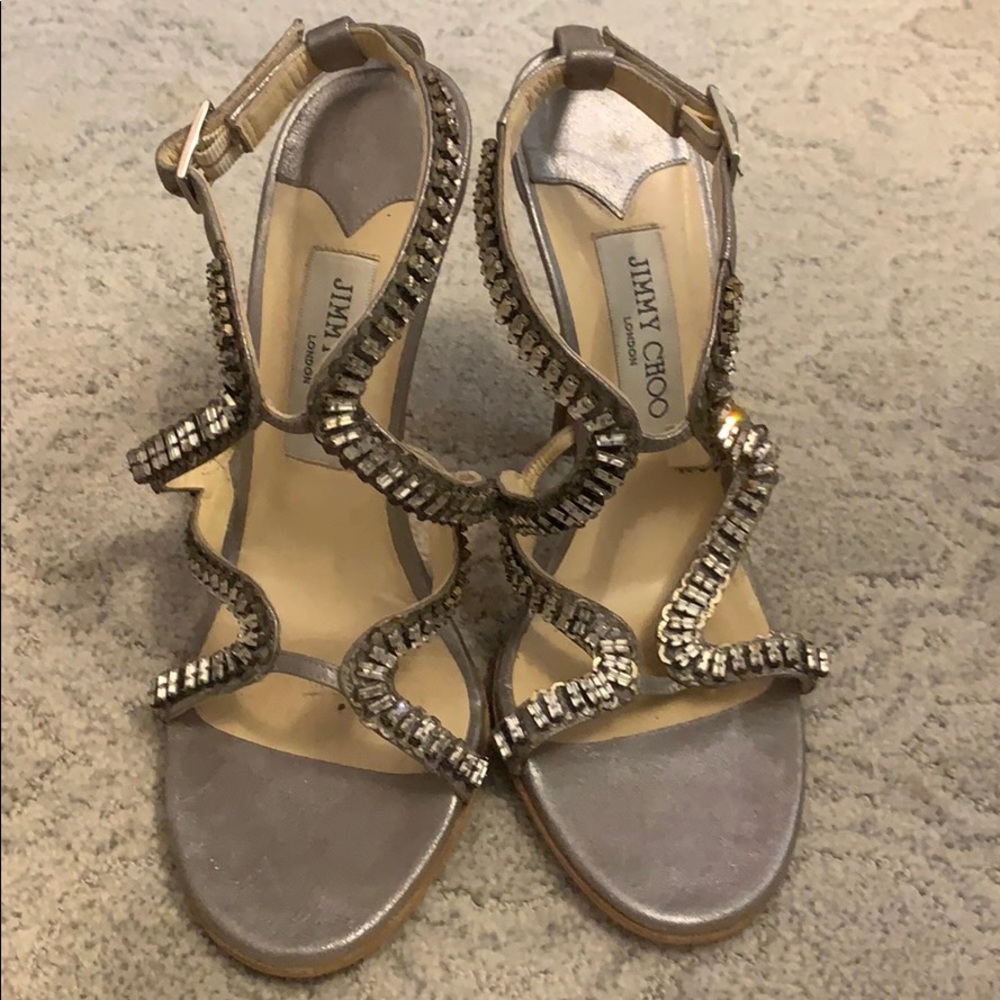 Jimmy Choo metallic embellished sandals
